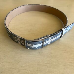 Tori Burch Blue & White Logo Belt